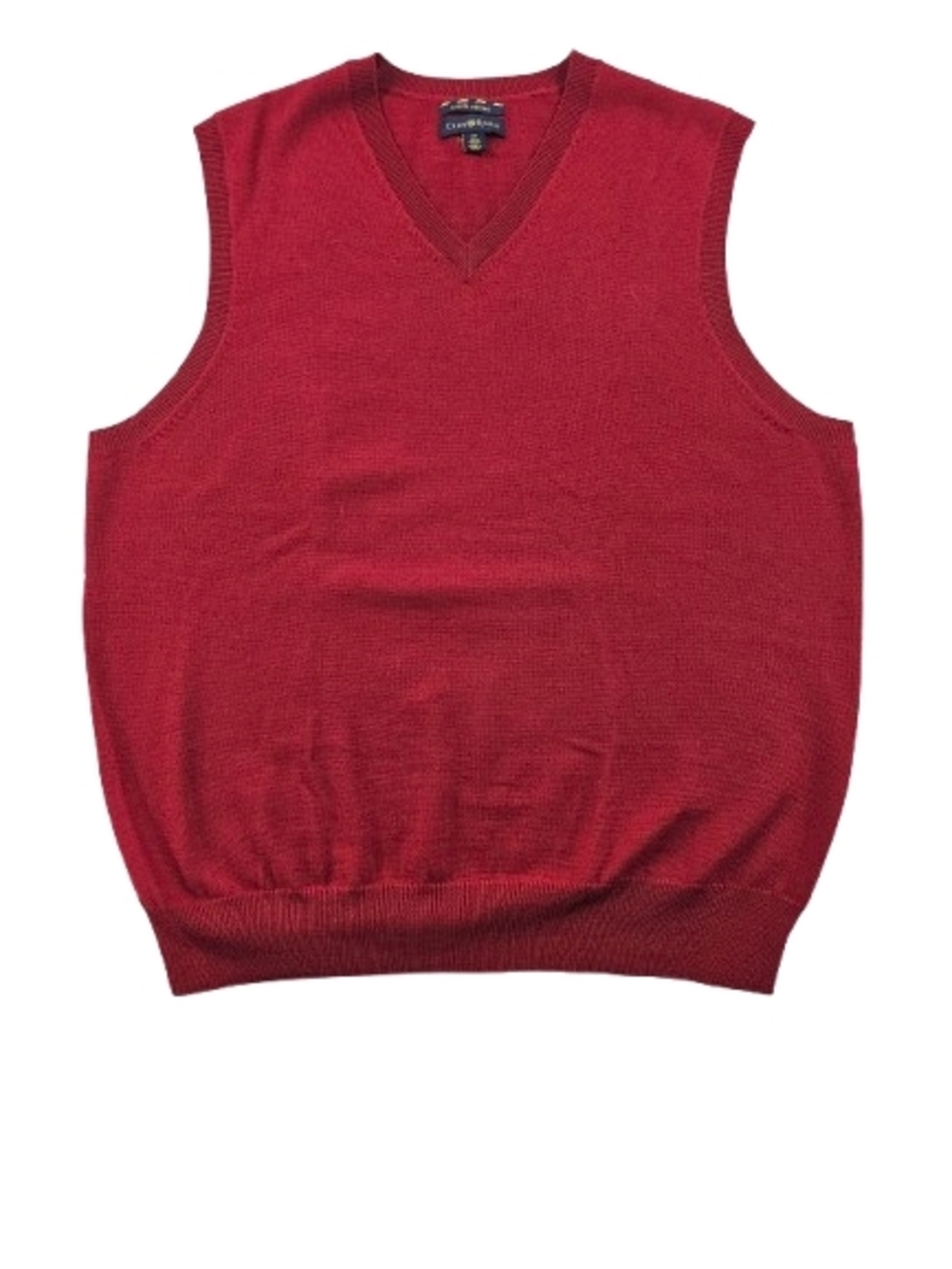 Club Room Sweater Vest 100% Estate Merino Wool Men's Medium Red Soft Luxury